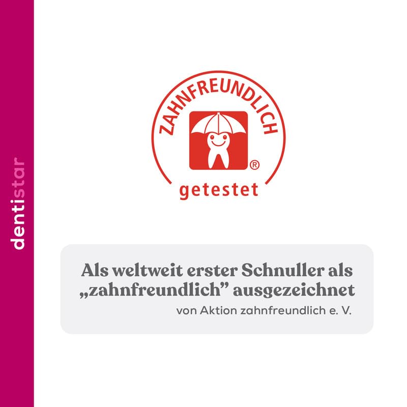 dentistar Silikon Schnuller 3er-Set - Größe 3, ab 14 Monate - Zahnfreundlicher Nuckel mit Dentalstufe – BPA-frei - Made in Germany - Blumen, Lila