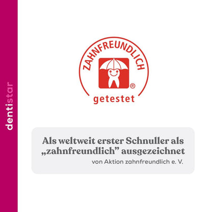 dentistar Silikon Schnuller 2er-Set – Größe 3, ab 14 Monate – Zahn- & kieferfreundlicher Nuckel mit Dental-Stufe – BPA-frei – Made in Germany - Trecker & Bagger