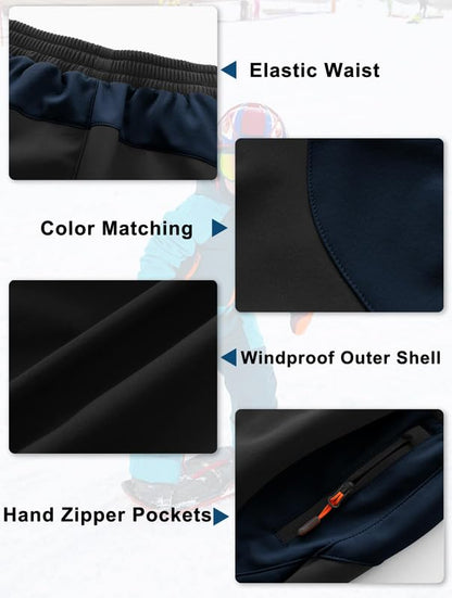 HFDWYJ Children's Softshell Trousers with Fleece Lining Waterproof Trousers Children's Outdoor Trousers Children's Ski Trousers Children's Hiking Trousers Children's Rain Trousers Sports Trousers Boys