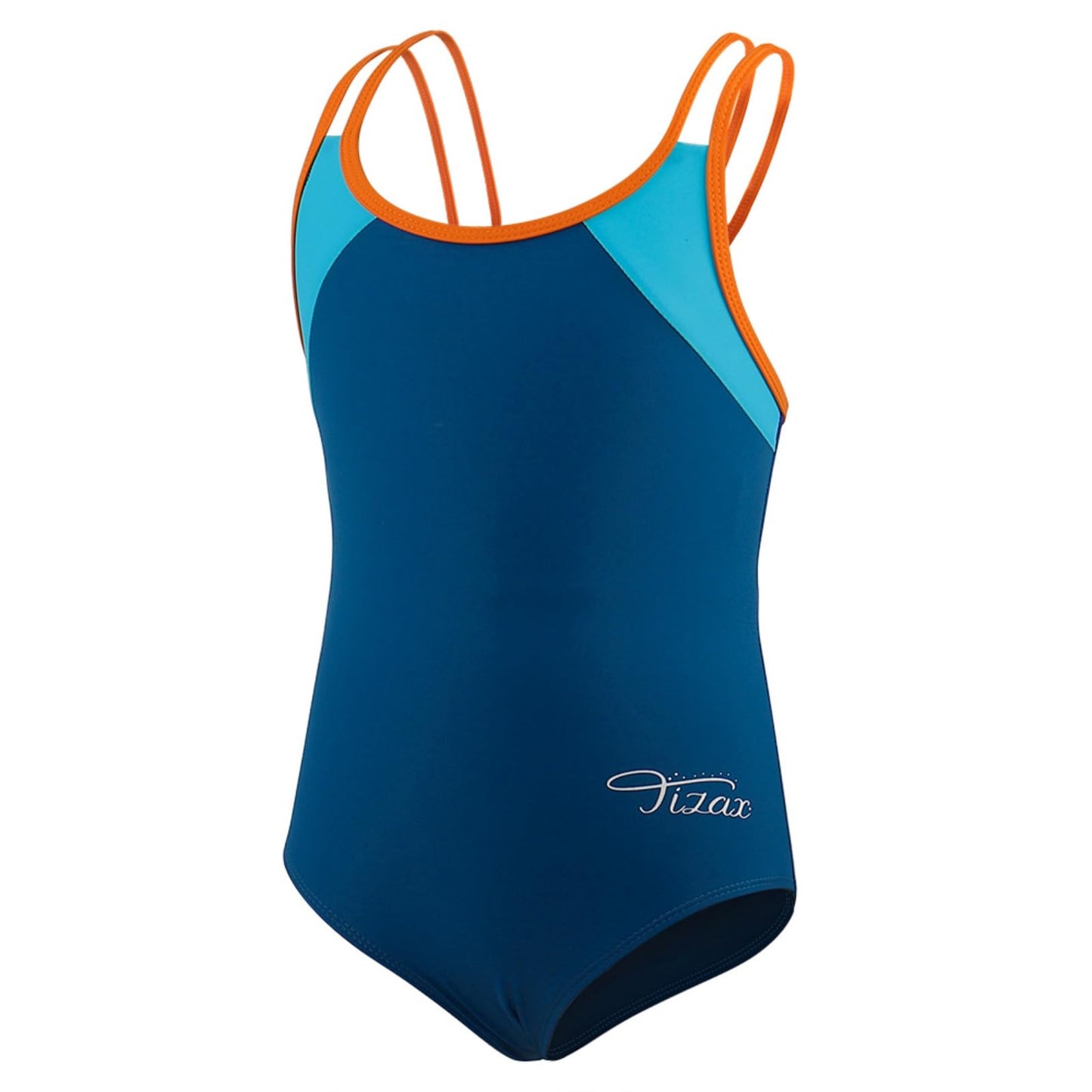 TIZAX Girls' One Piece Swimsuit Back Cross Multi Straps Kids Swimwear UPF 50+ Quick Drying Beach Bikini Swimwear