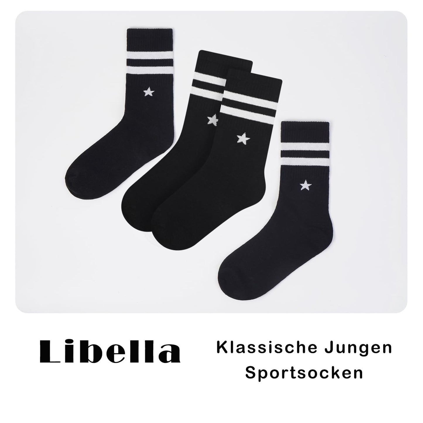 Libella 12 Paar Kindersocken Jungen Mädchen Sportsocken Fussball Wintersocken Baumwolle bunt Cotton modische makronen Füßlinge 2889VA
