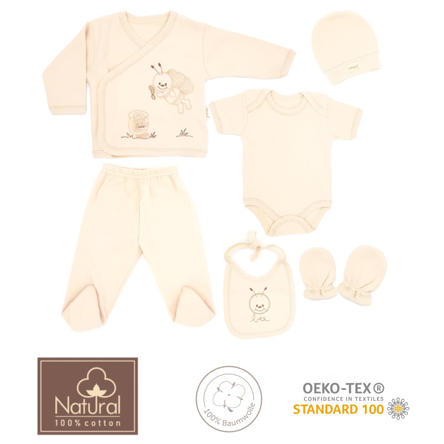 Neugeborenen Baby Geschenk Set 100% natürliche Baumwolle Erstausstattung Erstlingsausstattung Ausstattung Unisex Kleidung Geschenkset Babyausstattung für Babys 0-4 Monate (Koala)