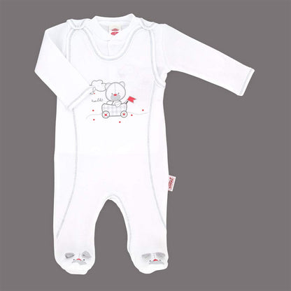 Makoma Baby Erstausstattung Strampler-Set mit Langarmshirt für Säuglinge & Neugeborene Jungen und Mädchen (50 – 74)