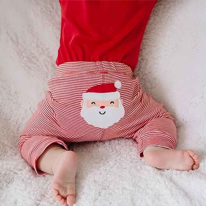 DaceStar Baby Christmas Outfit Boy Girl My First Christmas Outfit Baby Christmas Outfit Christmas Baby Clothing Newborn Set Christmas Clothes Santa Romper + Trousers + Hat 0-18 Months