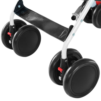 Buggy für Babys, ultraleicht, kompakt, faltbar und neigbar, von Geburt bis 25 kg, mit Trolley-System, Regenschutz inklusive, ausziehbarer Haube, C-schwarz