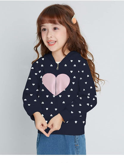 EULLA Children's Girls' Zip Up Hoodie Sweat Jacket Hooded Jacket Hooded Jacket Hoodie Long Sleeve Cotton Unicorn Pullover Hoodie Sweatshirt with Zip 92 98 104 110 116 122