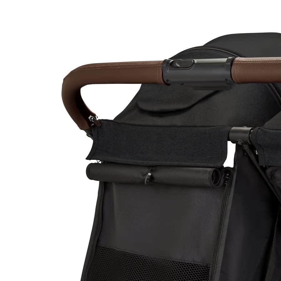 Ickle Bubba Venus Prime Doppelkinderwagen - geeignet von Geburt bis 15 kg (ca. 3 Jahre), leichter, faltbarer Zwillingskinderwagen mit Neugeborenenkokon, 2 Fußwärmern und Regenschutz (Schwarz)