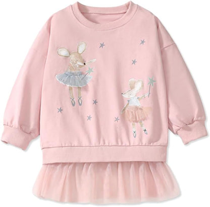 LitBud Mädchen Sweatshirts Einhorn Pullover für Kleinkind Kleidung Top Langarm Jumper Rundhals T Shirt Herbst Winter für Kinder Größe 1-7 Jahre
