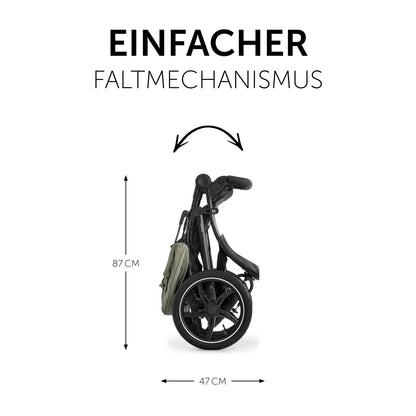 Hauck Runner, Schwarz/Neongelb - Robuster All-Terrain-Pugchair mit Regenschutz, XL Pneumatische Lufträder, verstellbare Rückenlehne von Geburt bis zu 22 kg, höhenverstellbarer Griff, XL Mesh-Fenster