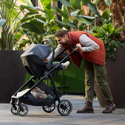 Bebeconfort Luvia Trio, Kinderwagen 3 in 1, 0–4 Jahre (0–22 kg), Baby Kinderwagen, Babyschale, Kinderwagenaufsatz, Smartes Faltsystem, Verstellbarer Schieber, Stoßdämpfung auf Rädern, Mineral Graphite
