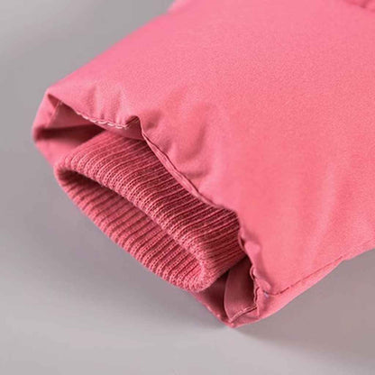 linboo Children's Winter Jacket Girls Jacket Lined Warm Winter Coat Outdoor Hooded Jacket Windproof Parka with Plush Gloves Quilted Jacket