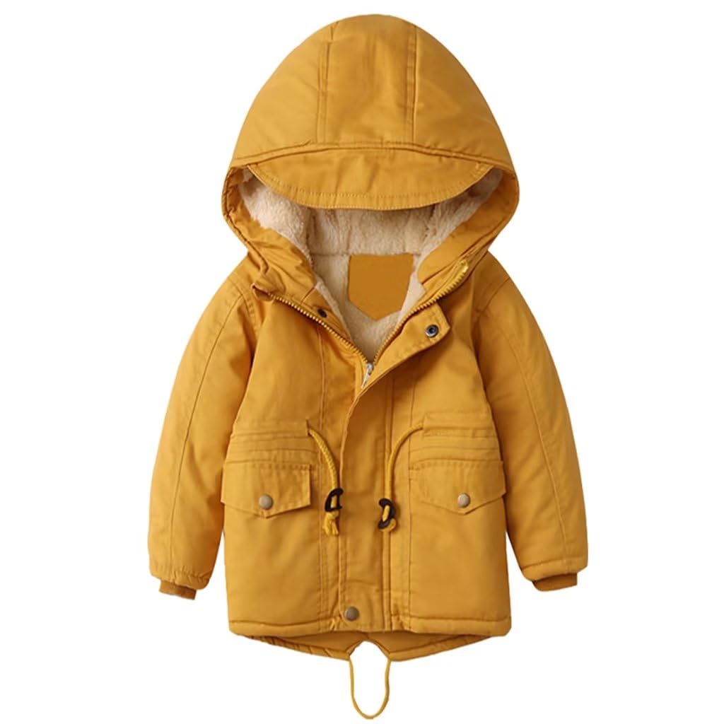 linboo Children's Winter Jacket Boys Girls Warm Lined Blouson Hoodie Thick Coat Parka Baby Winter Coats