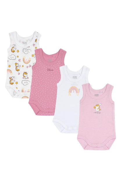 Chicco Unisex Baby Set Ärmellos Bodys aus Baumwolle Body (4er Pack)