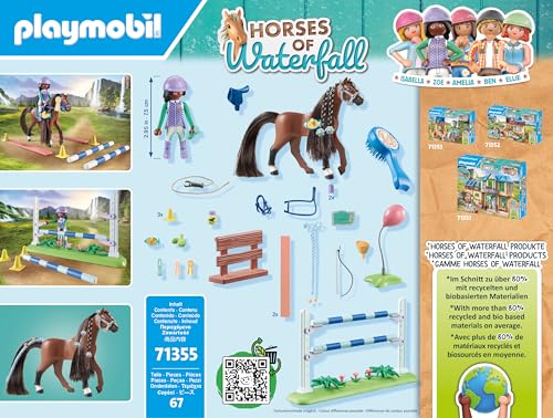 PLAYMOBIL Horses of Waterfall 71496 Pony Carriage, Magical Trip with the Pony, Exciting Adventures at the Waterfall Ranch, Detailed Toy for Children from 4 Years