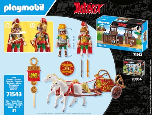 PLAYMOBIL Asterix 71542 Roman Camp, Exciting Conquest of the Camp by the Gauls, Includes Magic Potion for More Body Strength, Detailed Toy for Children from 5 Years