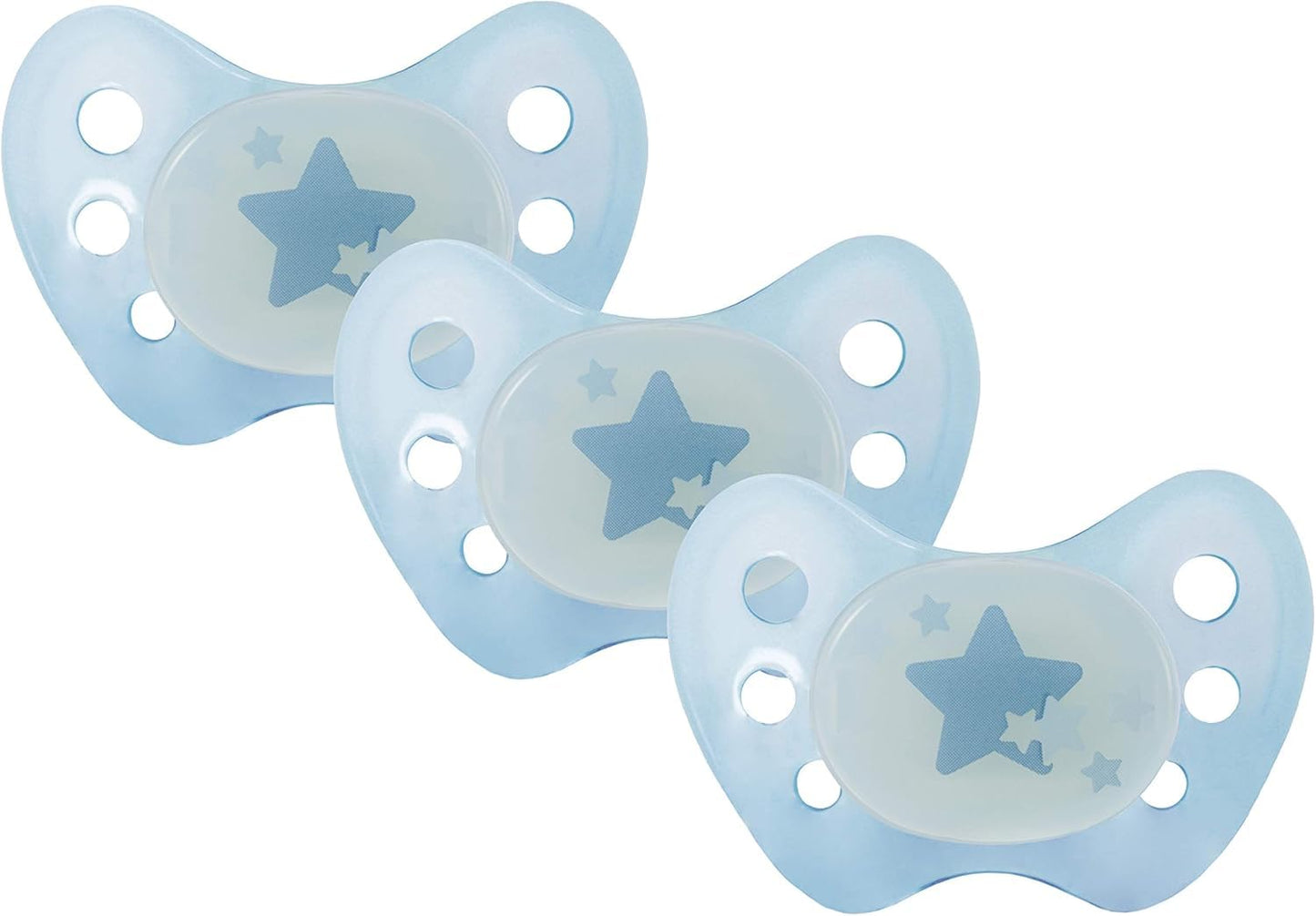 dentistar Night Silikon Schnuller 3er-Set - Größe 1 Schnuller 0-6 Monate - Glow in the Dark Nuckel mit Dentalstufe – BPA-frei – Made in Germany - Katze, Rosa - Meloni2
