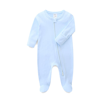 Baby Schlafanzug, Baby Strampler, Neugeborene Strampler Doppelreißverschluss, Baumwolle Langarm Schlafanzug Neugeborene, Schlafstrampler Pyjam Kleidung für Junge Mädchen 0-3 Monate