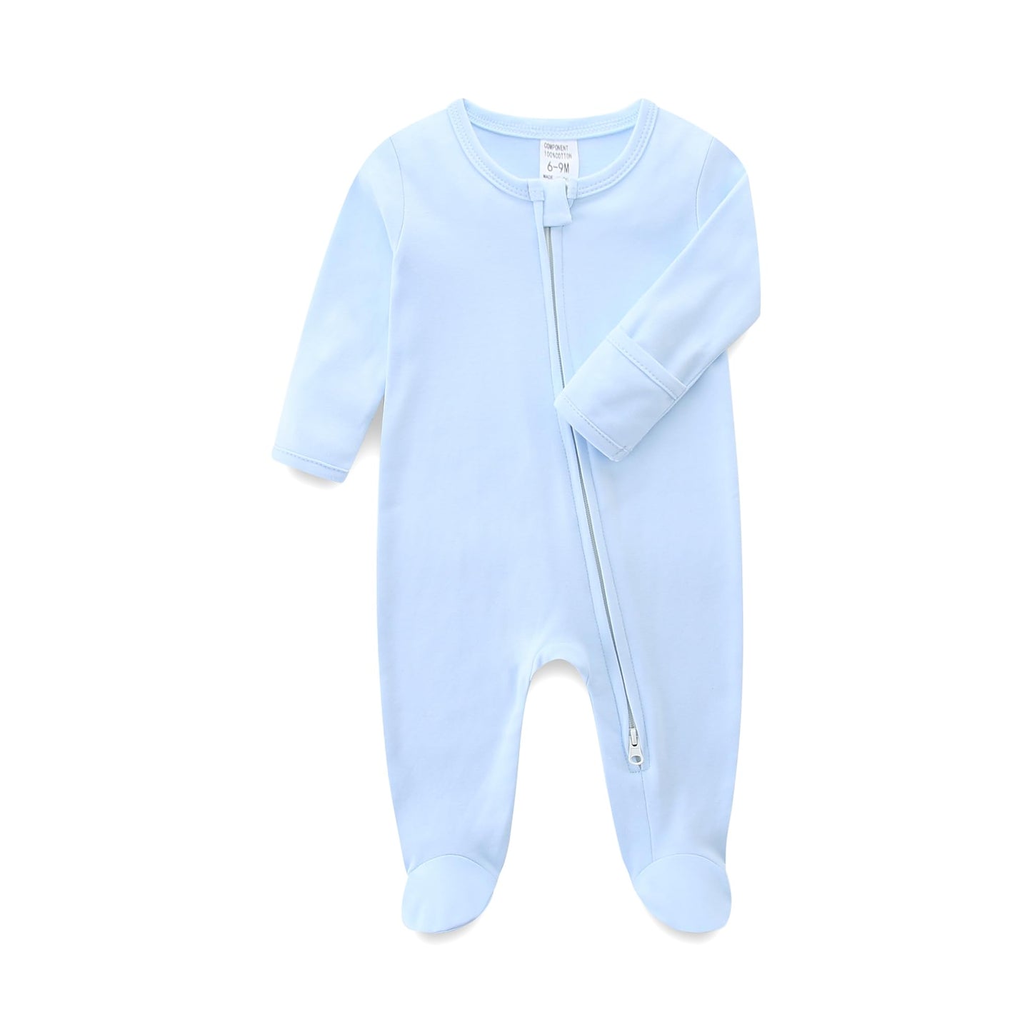 Baby Schlafanzug, Baby Strampler, Neugeborene Strampler Doppelreißverschluss, Baumwolle Langarm Schlafanzug Neugeborene, Schlafstrampler Pyjam Kleidung für Junge Mädchen 0-3 Monate