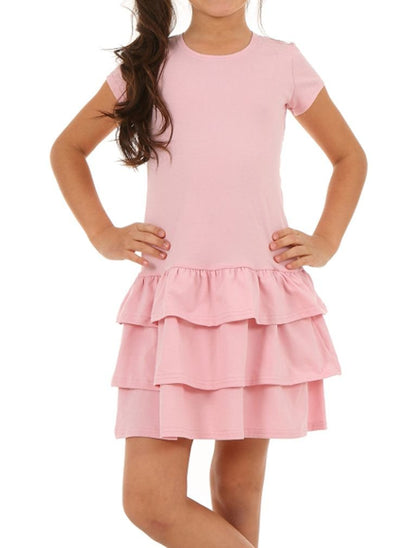Dykmod Girls Dress Pleated Short Sleeve Long Sleeve Autumn Winter Dresses for Children Festive Winter Dress Flowers Spring Summer Made of Cotton 
