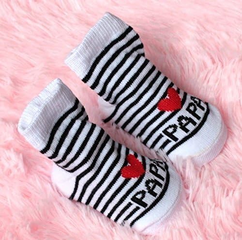 Distinct® Baby Baumwollsocken Süße Socken Ich liebe Mama + Ich liebe PaPa Neugeborenes Kleinkind Baby Sock Jungen Mädchen Cotton kleine Söckchen Geschenk (2 Paar)