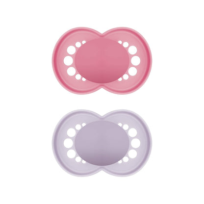 MAM Original Schnuller im 2er-Set, zahnfreundlicher Baby Schnuller aus nachhaltigen & bio-erneuerbaren Materialien, Sauger aus MAM SkinSoft Silikon, mit Schnullerbox, 0-6 Monate, Hase/Reh - Meloni2