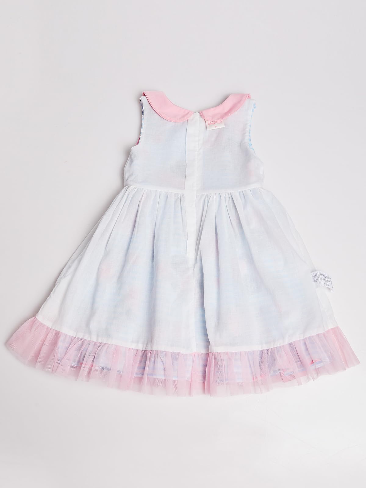 BONNY BILLY Mädchen Kleider Ärmellos Sommer Freizeit Gestreift Blumen A-Linie Kinder Kleid mit Kragen