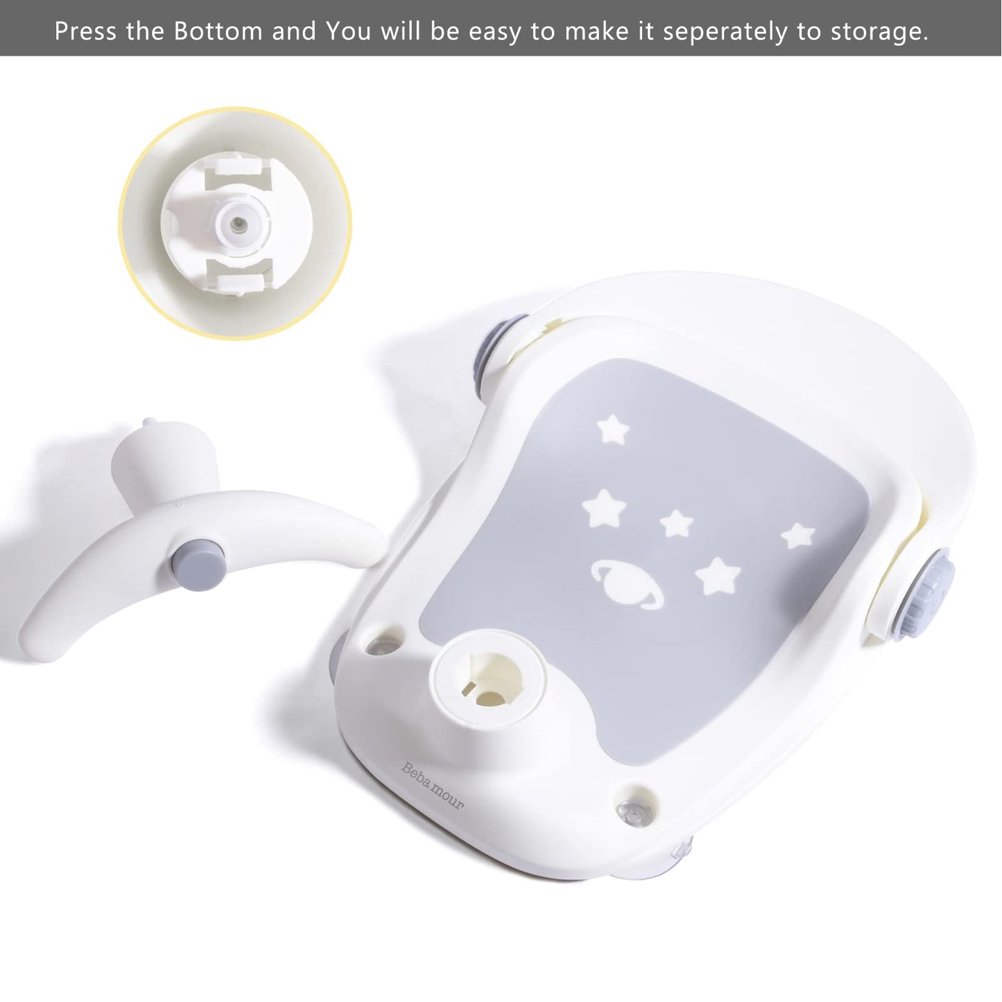 Bebamour Baby Bath Seat 6 Months + Child Bathtub Non-Slip Bath Chair, Water Jug