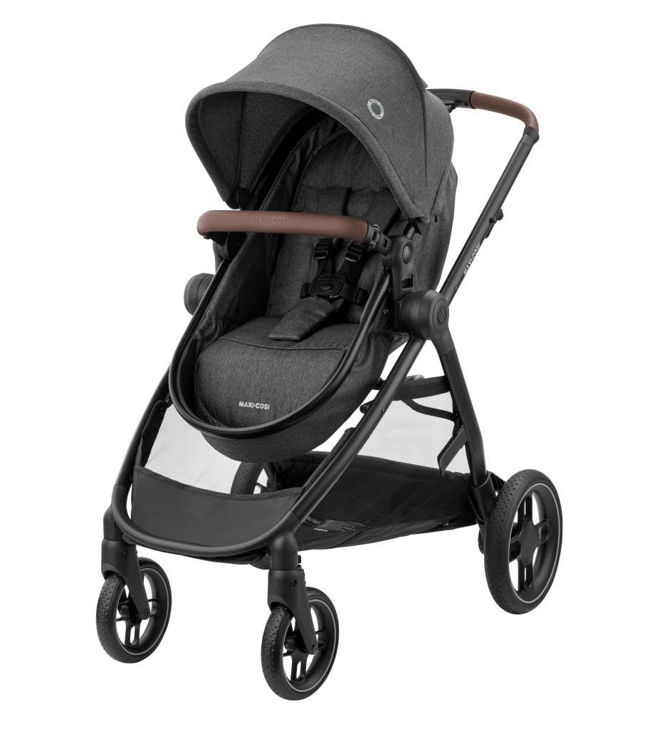Maxi-Cosi Zelia S Trio 3-in-1 Complete Set, 0–4 Years, up to 22 kg, Foldable, Compact, Adjustable Baby Pram, with CabrioFix S i-Size Baby Seat, Accessories, Changing Bag, Grey - Meloni2