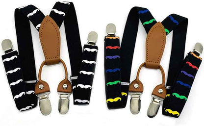 Pack of 2 Children's Braces 4 Clips Y-Shape – 2.5 cm Wide
