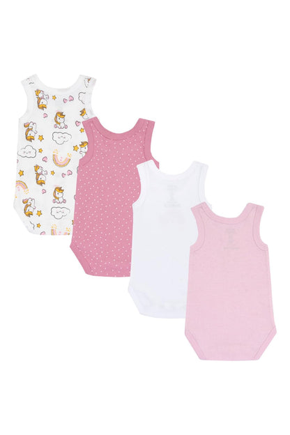 Chicco Unisex Baby Set Ärmellos Bodys aus Baumwolle Body (4er Pack)
