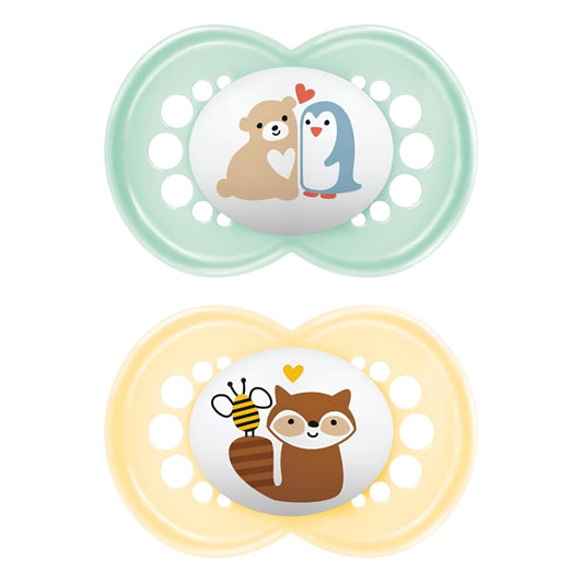 MAM Original Schnuller Größe 16+ Monate, Naturkautschuksauger, bio-rund, mit Schnullerhülle, neutral