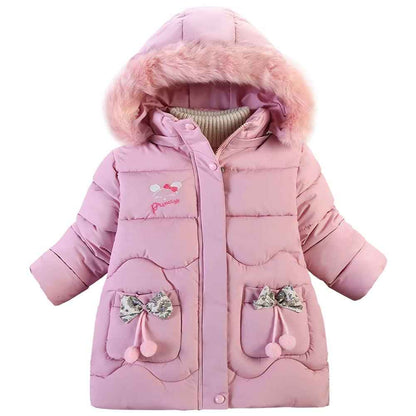 Amur Leopard Kinder Winterjacke Mädchen Wintermantel mit Kapuze Warm Winter Jacke Steppjacke Kinderjacke