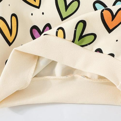 Mädchen Herz Pullover Baumwolle Kinder Valentinstag Sweatshirt Crew Neck Langarm Winter Kleidung Tops 2-7 Jahre