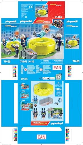 PLAYMOBIL Action Heroes 71464 Fire Boat with Aqua Scooter, Exciting Water Rescue, Includes Diving Goggles, Flippers and Life Jacket, Realistic Toy for Children from 4 Years