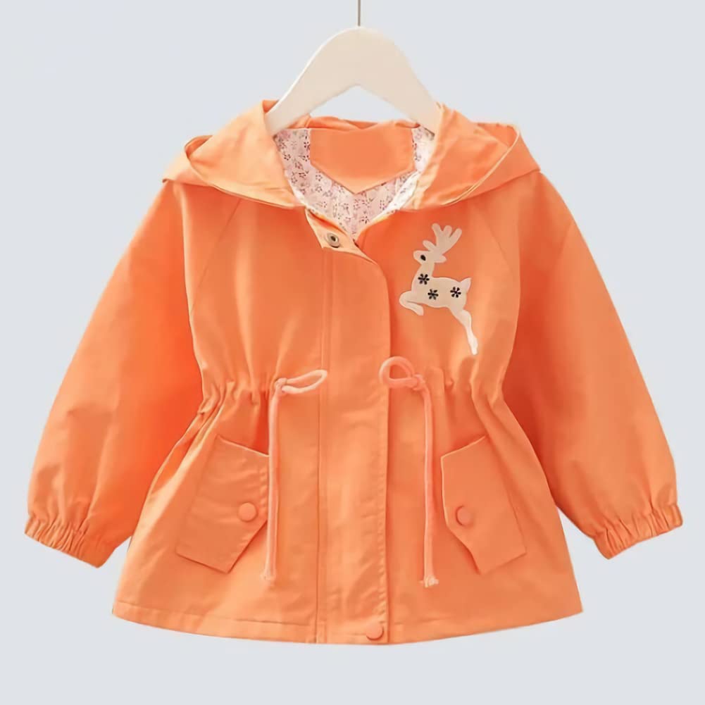 Amur Leopard Kids Girls Transition Jacket Windproof Coat Outdoor Windbreaker with Hood for Spring and Autumn 