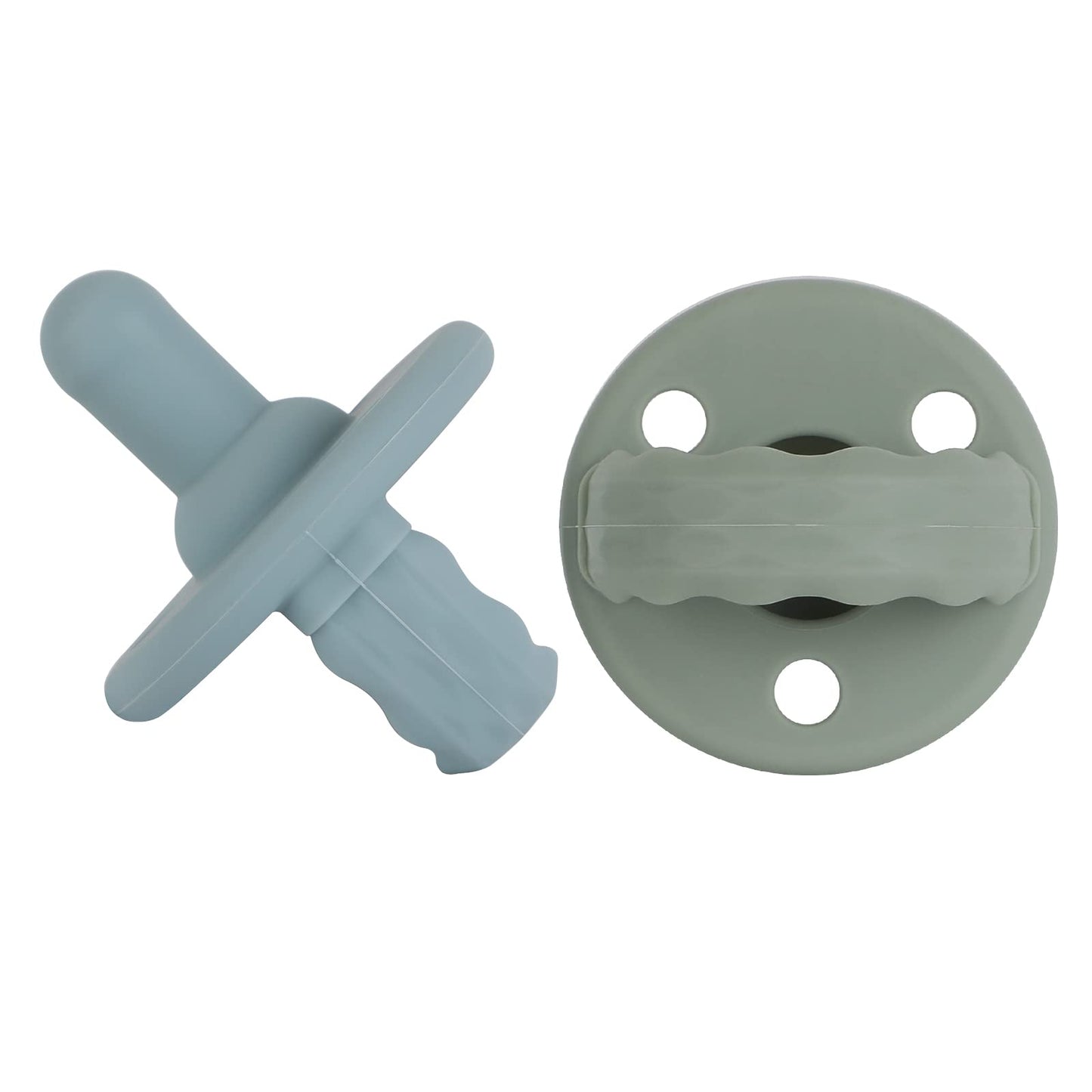 Schnuller 4er-Pack, Baby Soft Silicone Schnuller Für Babys von 0+ Monaten (Muted x2 + Apricot x2)