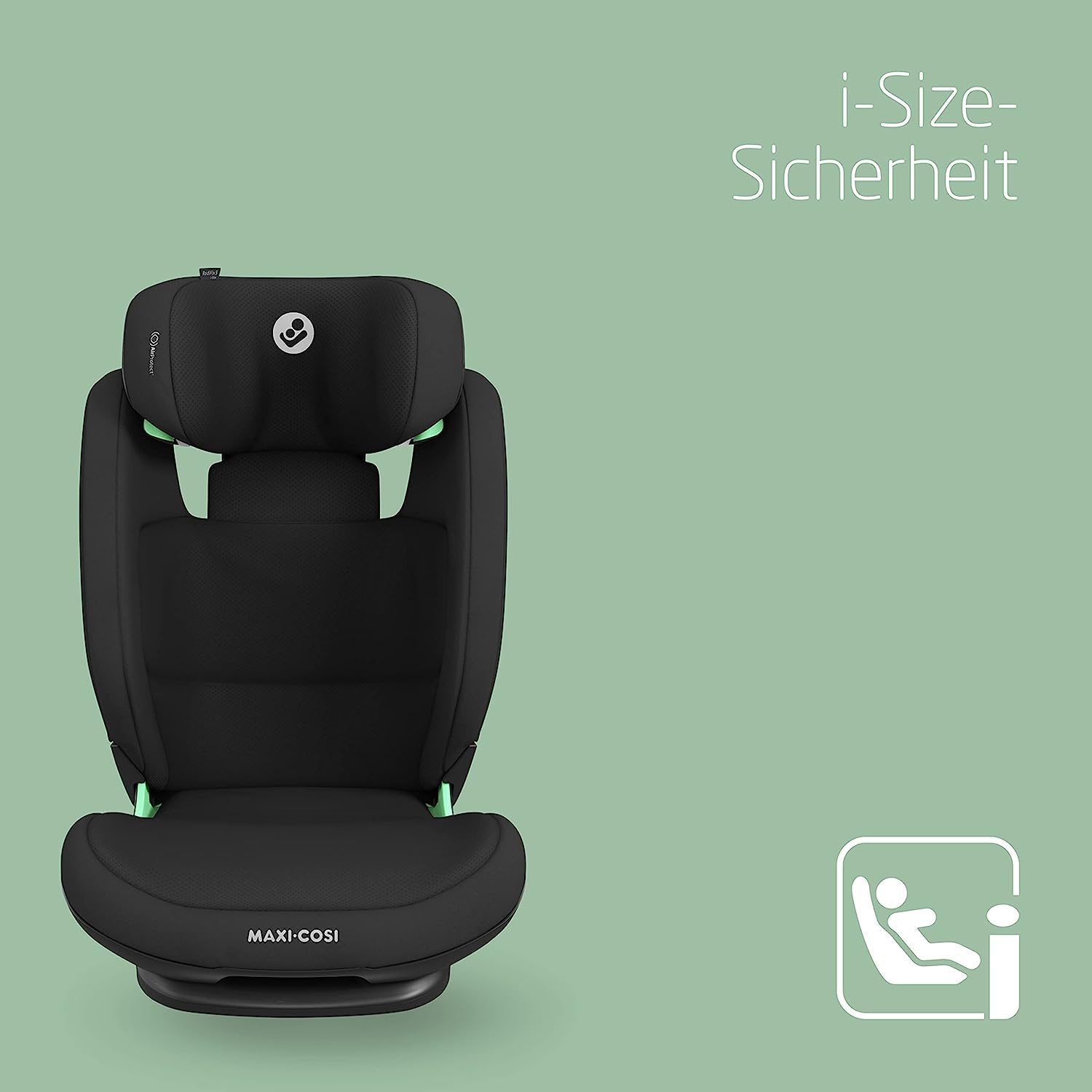 Maxi-Cosi RodiFix S i-Size Kindersitz, 100–150 cm, 3,5–12 Jahre, Autositz Kinder, 3 Liegepositionen, Verstellbare Höhe/Breite, G-CELL Side Impact Protection, AirProtect-Sicherheitskissen, Basic Black - Meloni2