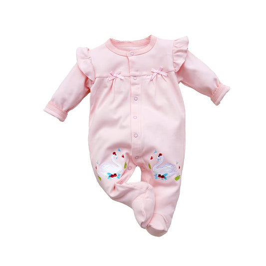 KIDDLETOWN Baby Pyjamas Newborn Baby Girls 0-3 Months Organic Cotton Long Sleeve Popper Frog Cartoon