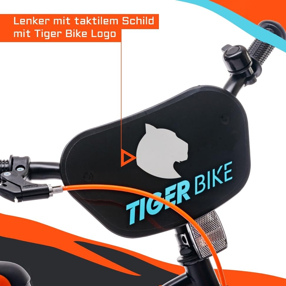 sun baby Jungenfahrrad Kinderfahrrad 14 und 16 Zoll Jungen Tiger Tracker Bike Leicht Stützräder mit Schubstange ab 2-6 Jahre BMX Fahrrad Kinder