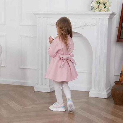 Toddler Baby Girl Clothing Jacket Coat Long Sleeve Plain Buttons Dress Coat Autumn Outfit