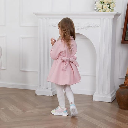Kleinkind Baby Mädchen Kleidung Jacke Mantel Langarm Plain Knöpfe Kleid Mantel Herbst Outfit
