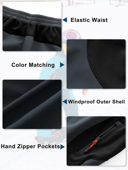 HFDWYJ Children's Softshell Trousers with Fleece Lining Waterproof Trousers Children's Outdoor Trousers Children's Ski Trousers Children's Hiking Trousers Children's Rain Trousers Sports Trousers Boys
