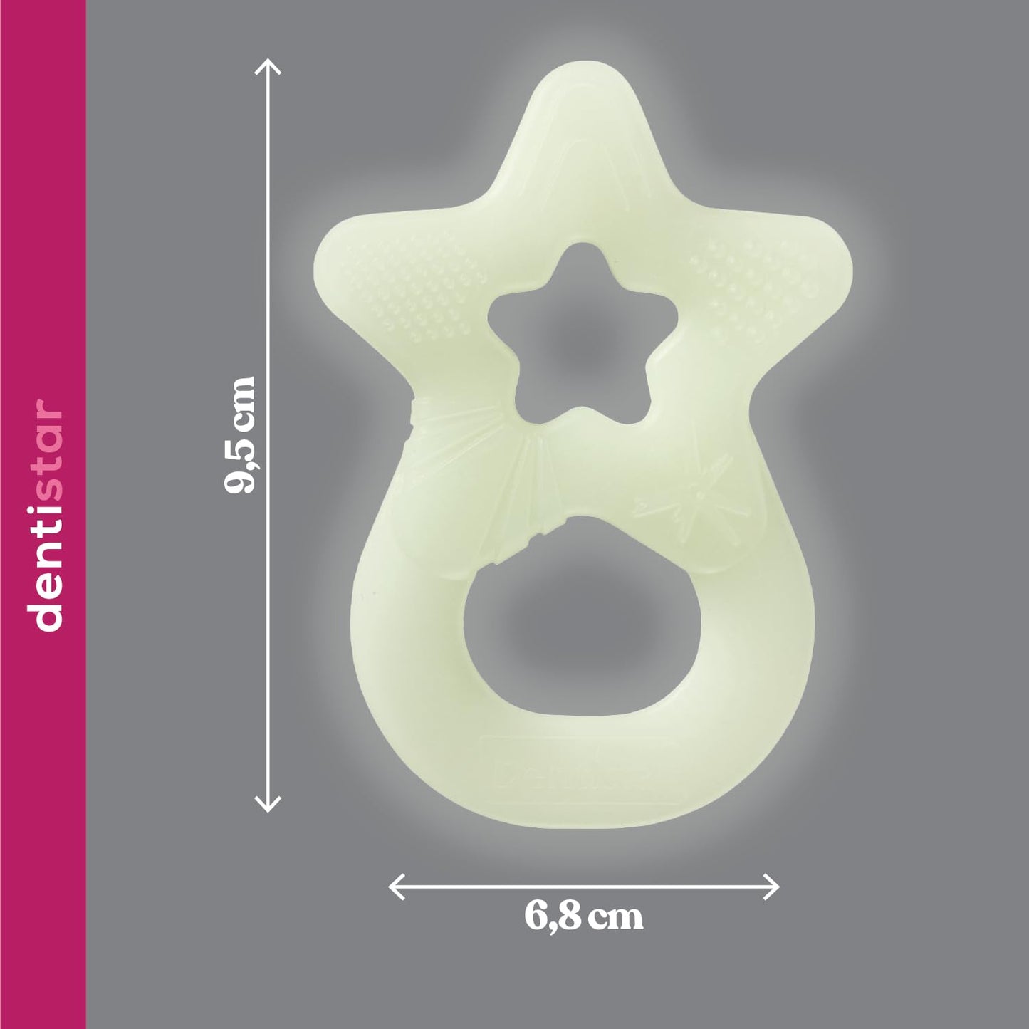Dentistar Beißring 2er-Set – Teether für Babys & Kleinkinder ab 3 Monate – Baby Beißring mit Griff aus weichem Material zur Zahnungshilfe & Massage – Made in Germany – Pink & Lila