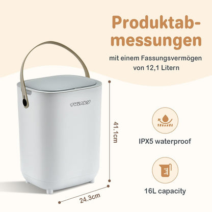 Twinky Geruchsdichter Windeleimer für Babys – Windeleimer ohne Kassette – Platzsparender Windelbehälter mit Deckel – Einfach zu benutzen & reinigen – Für normale Müllbeutel (Gris)