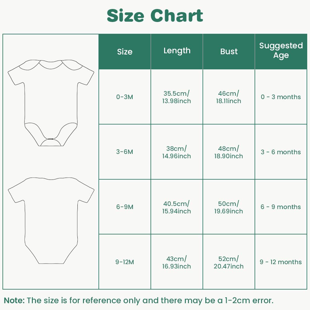 Baby Bodysuit Kurzarm Unisex Baby Set Kurzarm Bodysuits aus 100% superweicher Baumwolle, Baby Body mit Press Nieten für Neugeborene Baby Jungen und Mädchen 0-3 m/3-6 m/6-9 m/9-12 m