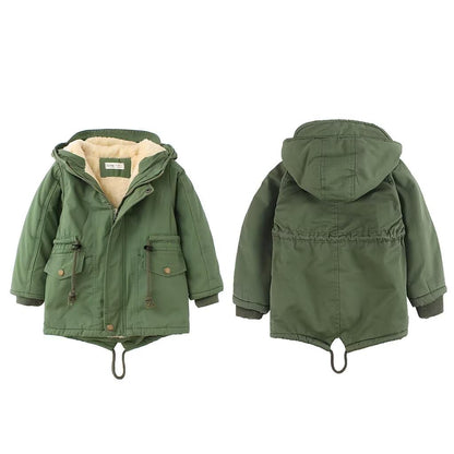 linboo Children's Winter Jacket Boys Girls Warm Lined Blouson Hoodie Thick Coat Parka Baby Winter Coats