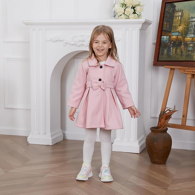 Kleinkind Baby Mädchen Kleidung Jacke Mantel Langarm Plain Knöpfe Kleid Mantel Herbst Outfit