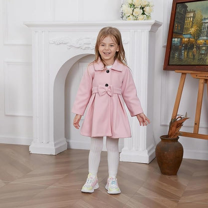 Kleinkind Baby Mädchen Kleidung Jacke Mantel Langarm Plain Knöpfe Kleid Mantel Herbst Outfit