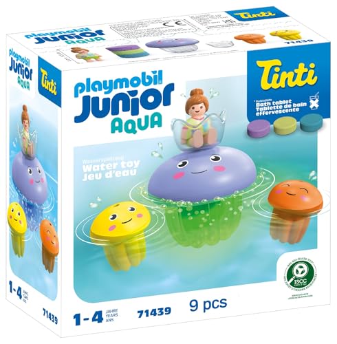 PLAYMOBIL Junior Aqua 71687 Bath Island with Water Slide Sustainable Toy for Children from 1 Year