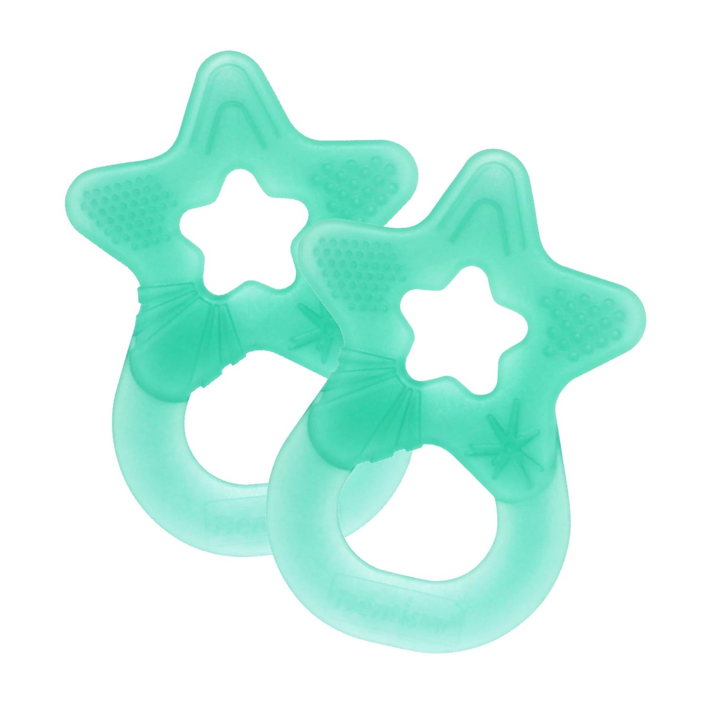 Dentistar Beißring 2er-Set – Teether für Babys & Kleinkinder ab 3 Monate – Baby Beißring mit Griff aus weichem Material zur Zahnungshilfe & Massage – Made in Germany – Pink & Lila